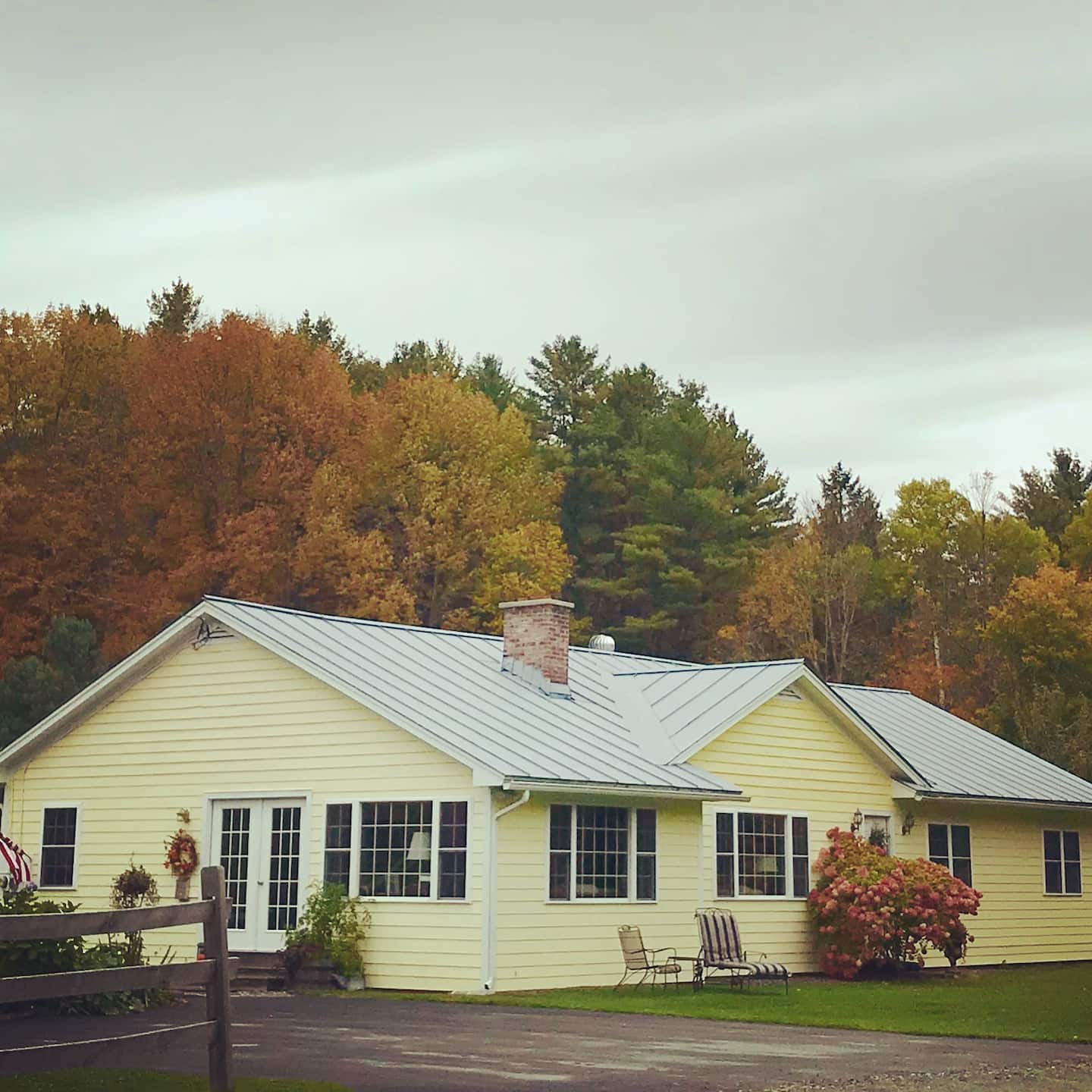 Dana Road House with autumn foliage